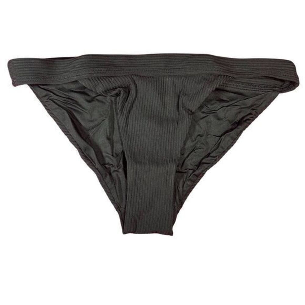 NWT Andie Women's Banded Cheeky Rib Bikini Bottom Swim Black Size M Beach Summer
